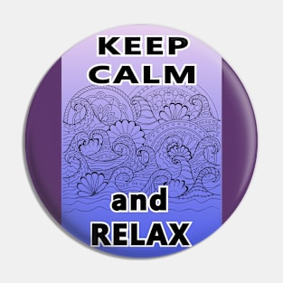 keep calm zen blue wave Pin