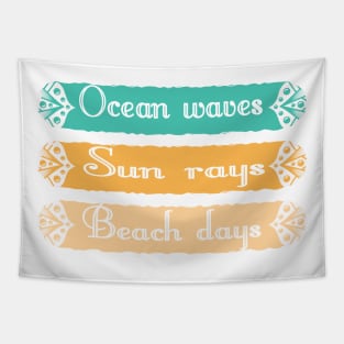 ocean waves sun rays beach days Tapestry