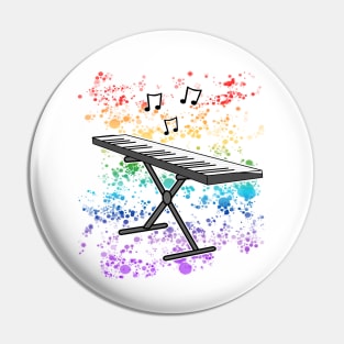 Piano Keyboard Rainbow Colours Pianist Musician Pin