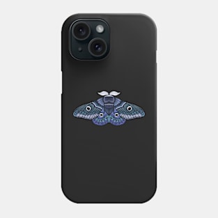 Moth sticker blue and green Phone Case