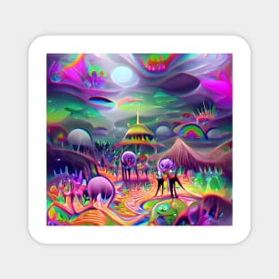 Psychedelic Alien Lands Magnet