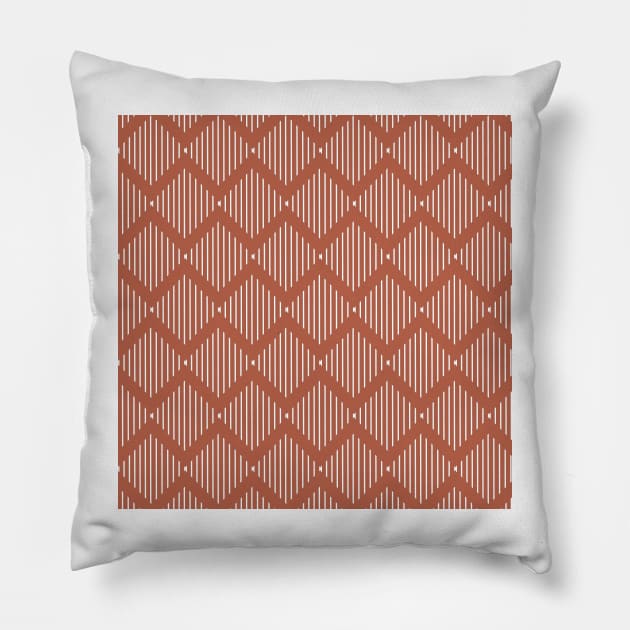 Smoky pink zig zag pattern Pillow by SamridhiVerma18