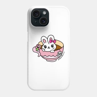 a cup of tea with kawaii bunny Phone Case