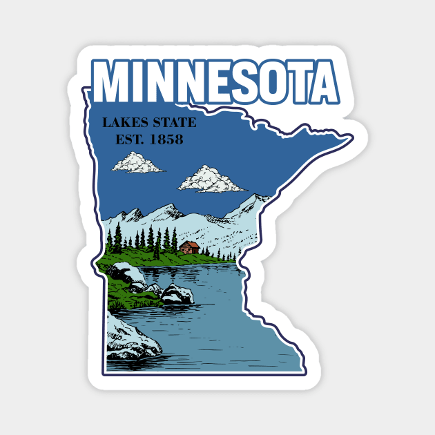 Minnesota and vintage Magnet by My Happy-Design