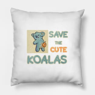 Unique Vintage Save the Cute Koala Pillow