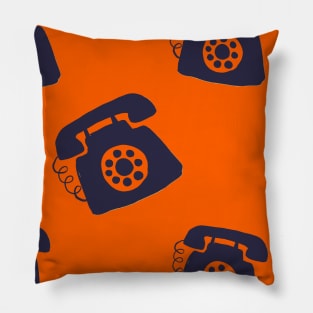 VINTAGE RETRO DESK TELEPHONES BLUE COLOR 60S Pillow