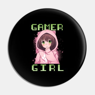 Gamer Girl Anime Cosplay Pin