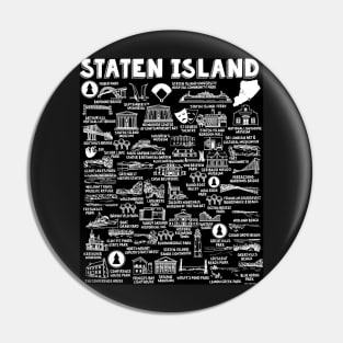 Staten Island Map Art Pin