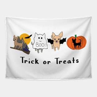 Halloween Chis - Smooth Coat Chihuahuas - Halloween Chihuahua Tee Tapestry