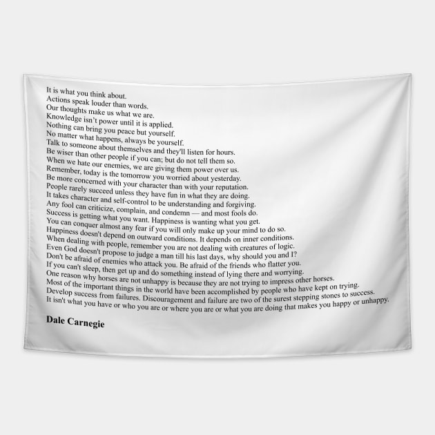 Dale Carnegie Quotes Tapestry by qqqueiru