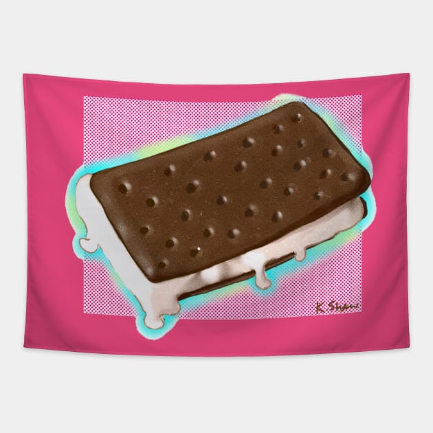 Heck yeah Ice Cream Sandwich Tapestry by The Art Of Kimberlee Shaw