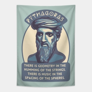 Pythagoras Portrait and Quote Tapestry