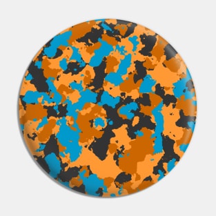 Camouflage Brown Turquoise Pin