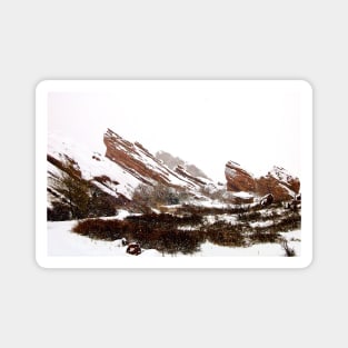 Snowy Red Rocks Magnet