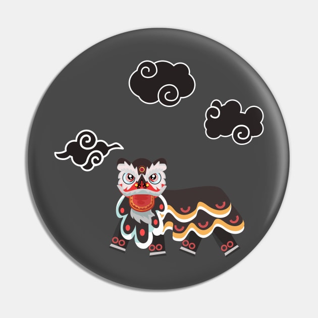 Black chinese lion dance Pin by Arcwijk 