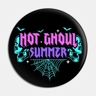 Hot Ghoul Summer Pastel Goth Gothic Funny Halloween Skeleton Pin