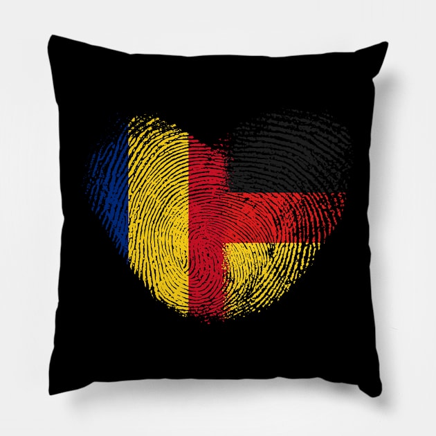 Romania Fingerprint for Proud German Romanians Pillow by c1337s