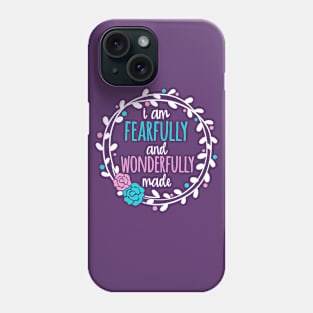 Christian, Bible Verse, Fearfully and Wonderfully Made christian design Phone Case