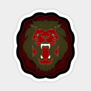 Killer Lion Wild Polygonal Vector Magnet