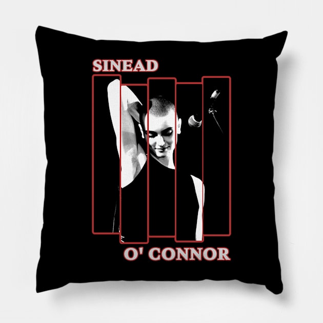 sinead oconnor retro black Pillow by Jombloefek