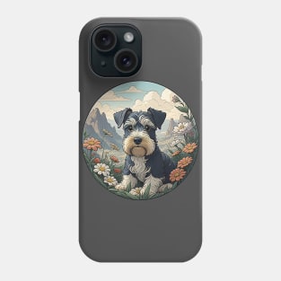 Mini Schnauzer Field Of Flowers Phone Case