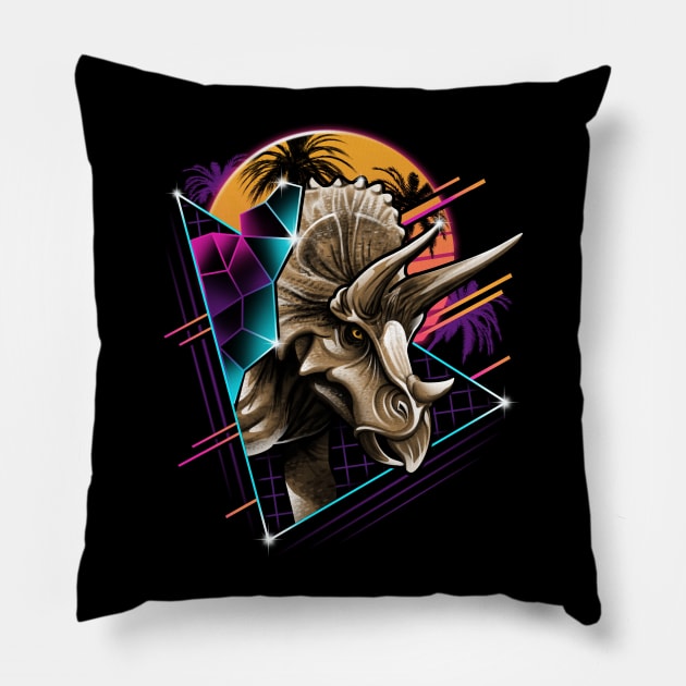 Rad Triceratops Pillow by Vincent Trinidad Art