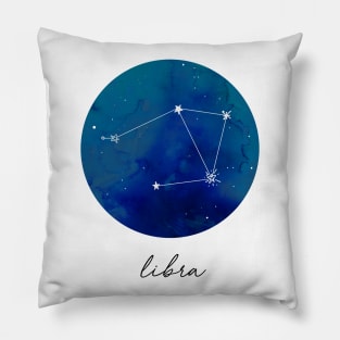 Libra Watercolor Zodiac Constellation Pillow