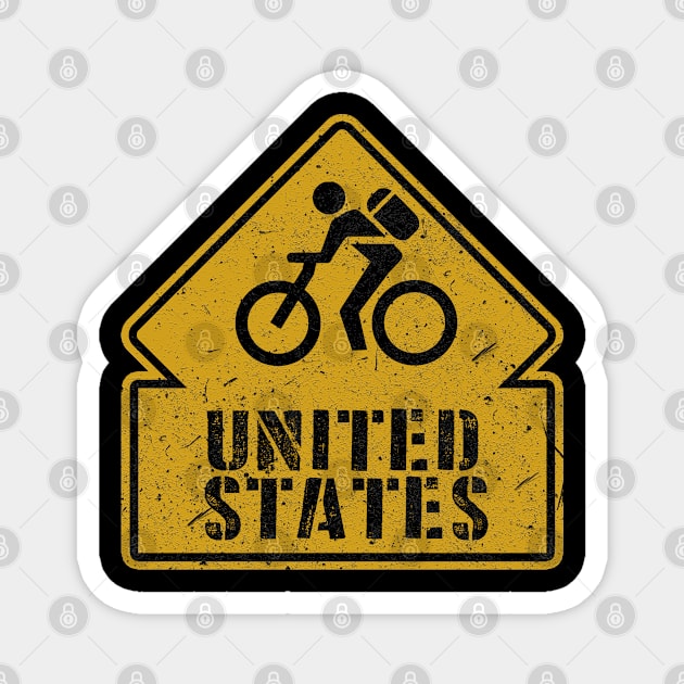 United States downhill biking warning Magnet by SerenityByAlex