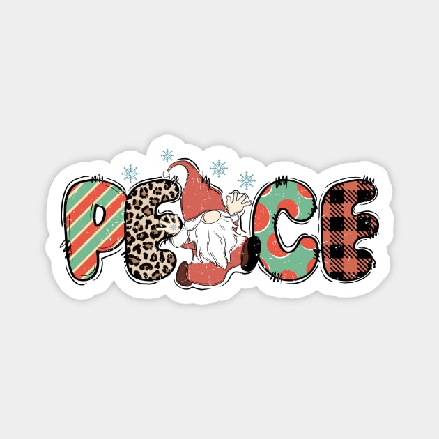 Peace Gnome Christmas Magnet by The WYLD Tribe
