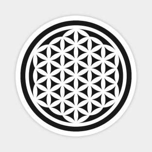 Black n White Flower of Life Graphic Print Magnet