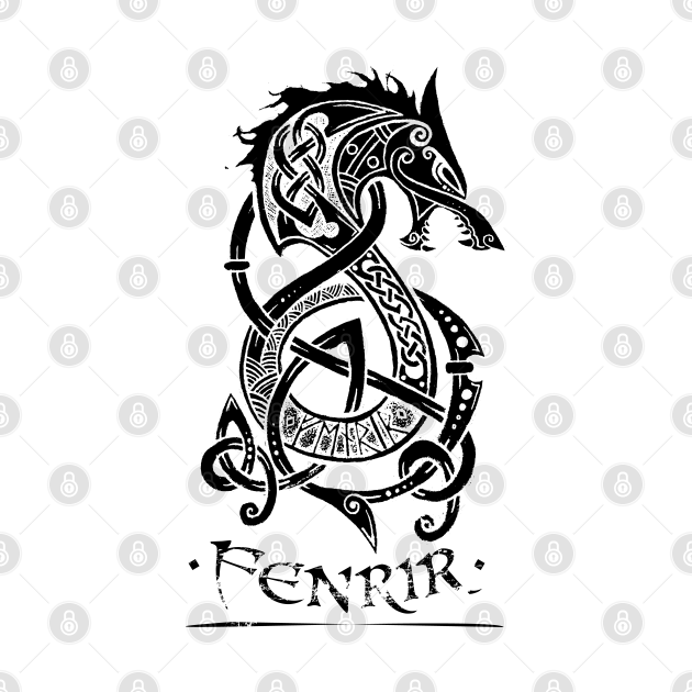 Black Fenrir Wolf - Viking - Tapestry | TeePublic