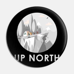 Up North Earth Above The Equator For Northerners Pine Tree Pin