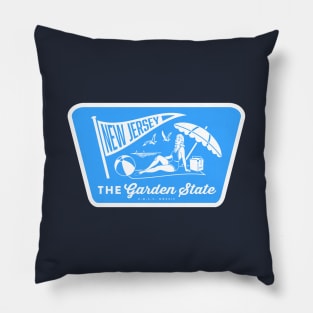 Vintage New Jersey The Garden State Beach Pinup Pillow