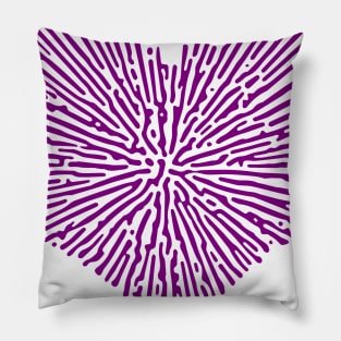 Turing Pattern Sunburst Love Heart (Purple) Pillow