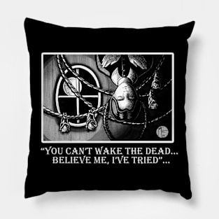 Wednesday Napping With Bats - You Can't Wake The Dead - White Outlined Version Pillow