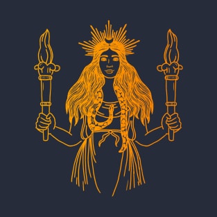 Golden Moon Goddess Hekate T-Shirt