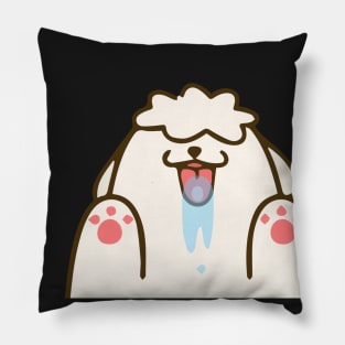 fluffy little white dog Pillow