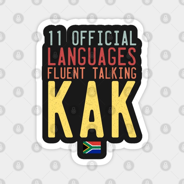 Eleven Official Languages South Africa Talk Kak Magnet by BraaiNinja