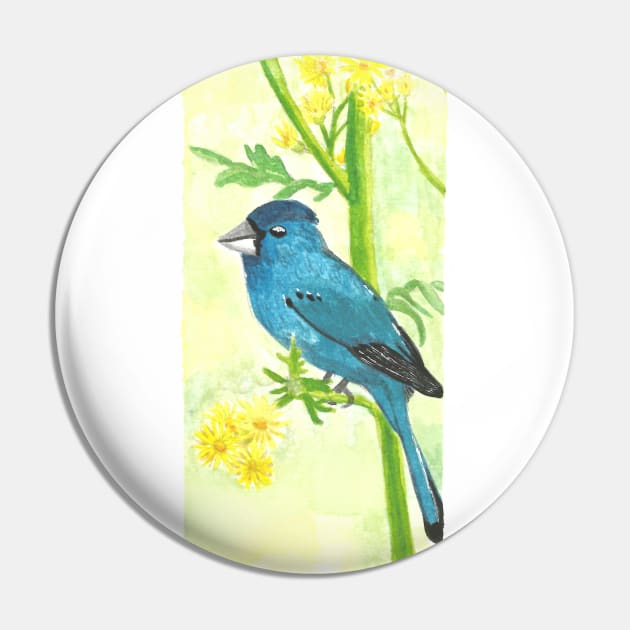 Summer indigo bunting Pin by Créa'RiBo