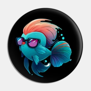 COOL BETTA FISH WITH SUNGLASSES Pin