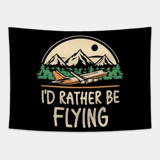 I'd Rather Be Flying. Retro Airplane Tapestry