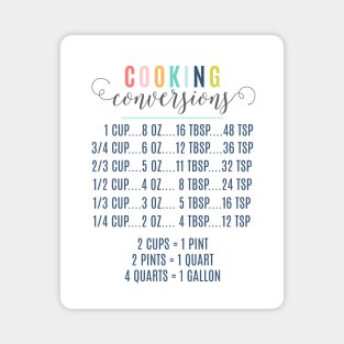 Cooking Conversions | Rainbow & Navy Magnet