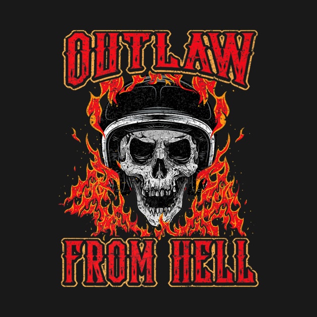 Outlaw Skull Biker Skeleton by SkullGrungeSHOP