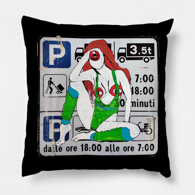 Cockeyed Workout Street ART Pillow by DaxNorman