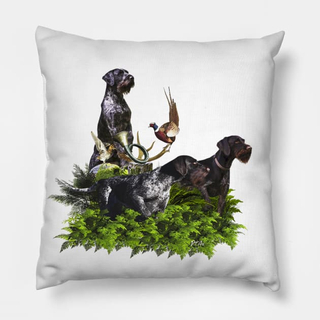 German Wirehaired Pointer Pillow by German Wirehaired Pointer 