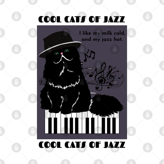 Cool Cats of Jazz-black cat by Rattykins