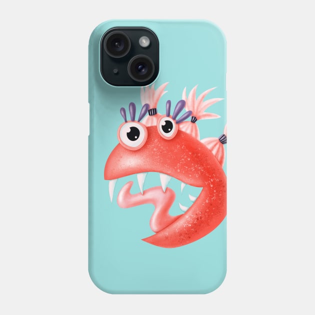 Crazy Pink Monster With Ponytails Phone Case by Boriana Giormova