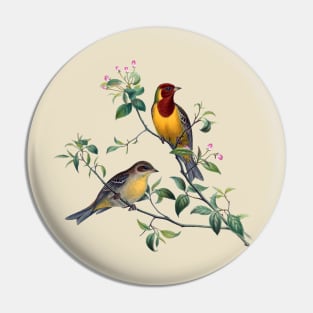 Red Headed Bunting Birds Pin