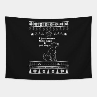 Merry Christmas Dogs Tapestry