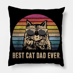 Vintage Best Cat Dad Ever Funny Father_s Day Gift Shirt Pillow